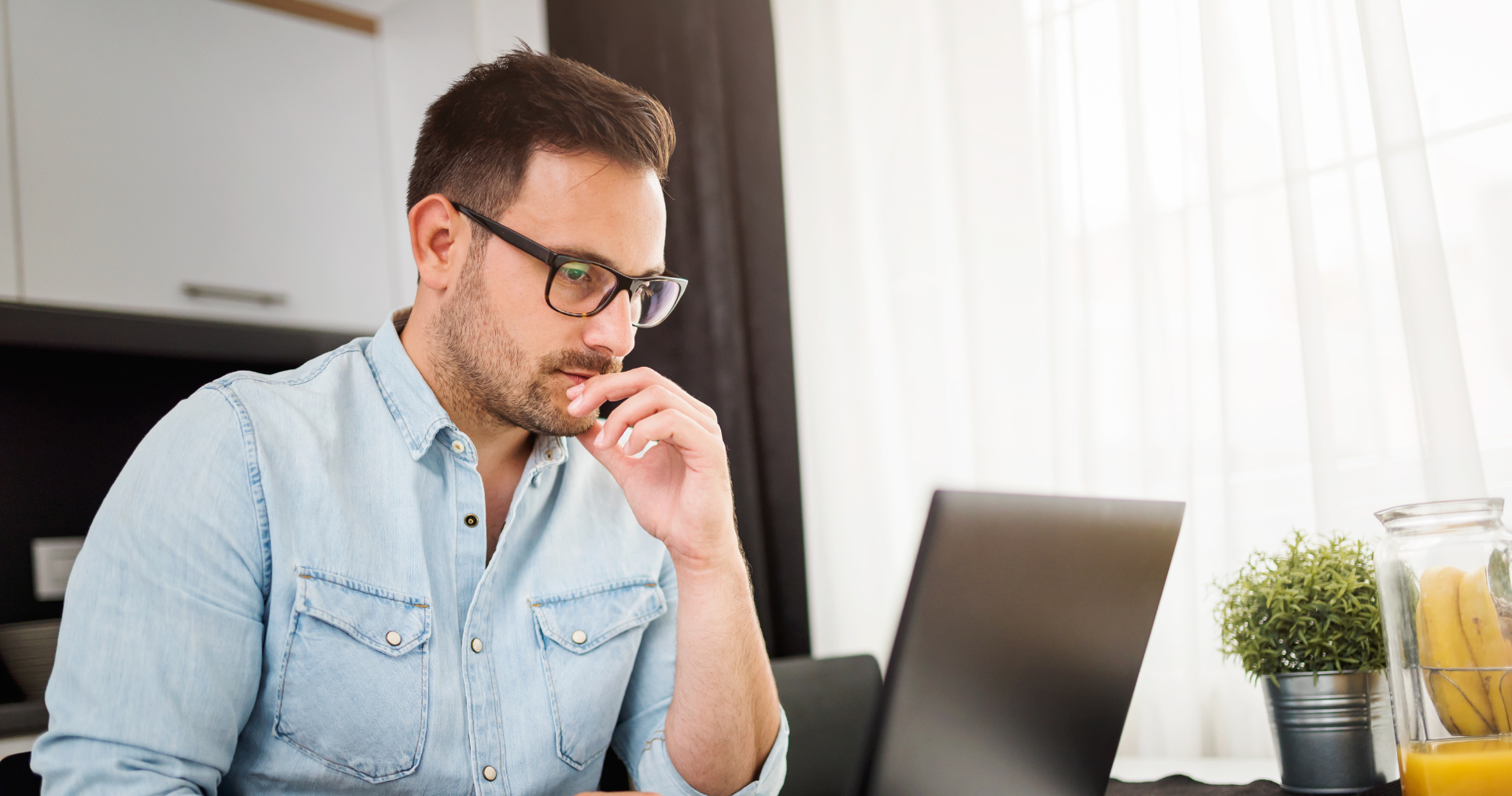 Man Working with Laptop