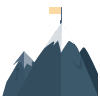 Illustration of Mountains with a flag